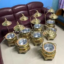 Chafingdish kuningan motif lung